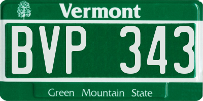 VT license plate BVP343