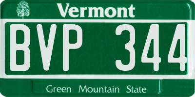 VT license plate BVP344