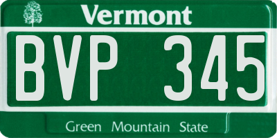 VT license plate BVP345