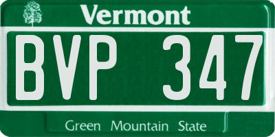 VT license plate BVP347
