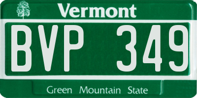VT license plate BVP349