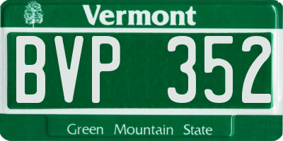VT license plate BVP352