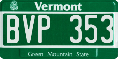 VT license plate BVP353