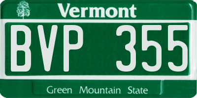 VT license plate BVP355
