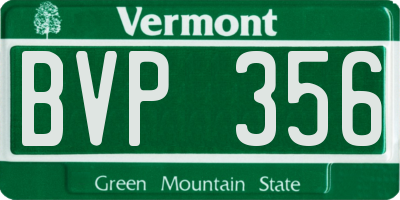 VT license plate BVP356