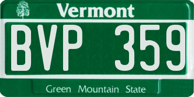 VT license plate BVP359
