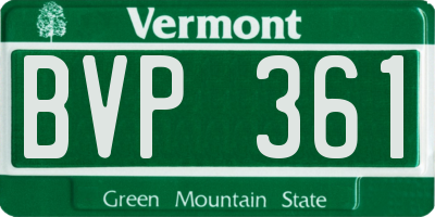 VT license plate BVP361