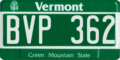 VT license plate BVP362