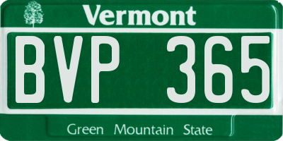 VT license plate BVP365