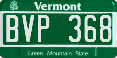 VT license plate BVP368