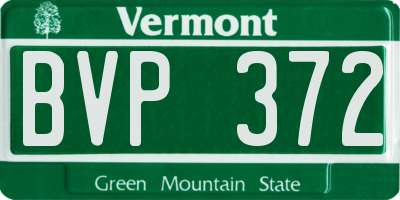 VT license plate BVP372