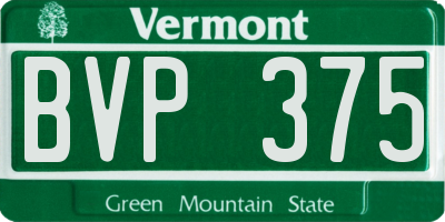 VT license plate BVP375