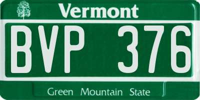 VT license plate BVP376