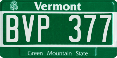 VT license plate BVP377