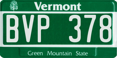 VT license plate BVP378