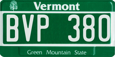 VT license plate BVP380