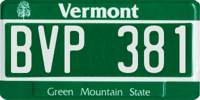 VT license plate BVP381