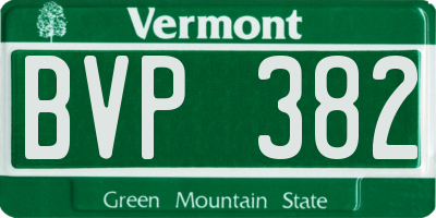 VT license plate BVP382