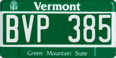 VT license plate BVP385