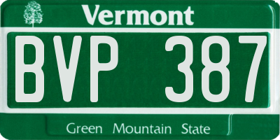 VT license plate BVP387