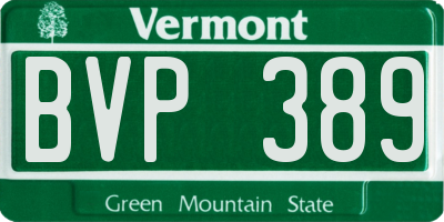 VT license plate BVP389