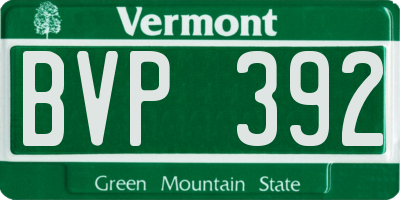 VT license plate BVP392