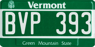 VT license plate BVP393