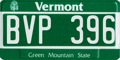VT license plate BVP396
