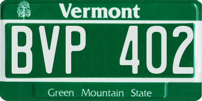 VT license plate BVP402