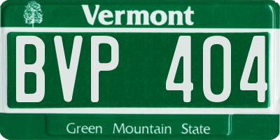 VT license plate BVP404