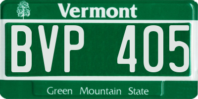 VT license plate BVP405