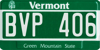 VT license plate BVP406
