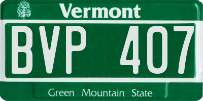 VT license plate BVP407