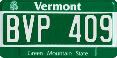 VT license plate BVP409