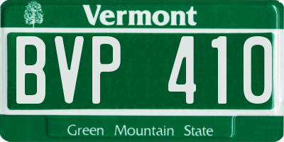 VT license plate BVP410