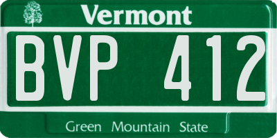 VT license plate BVP412