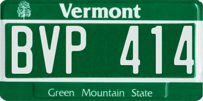 VT license plate BVP414