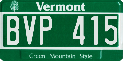 VT license plate BVP415