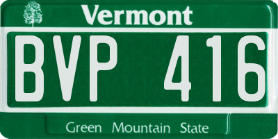 VT license plate BVP416