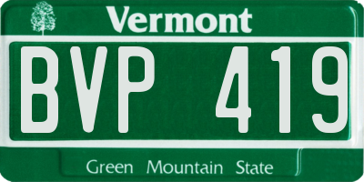 VT license plate BVP419