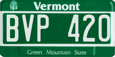 VT license plate BVP420