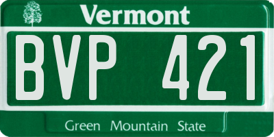 VT license plate BVP421