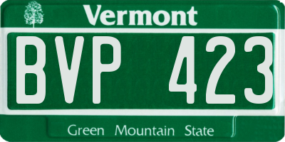 VT license plate BVP423