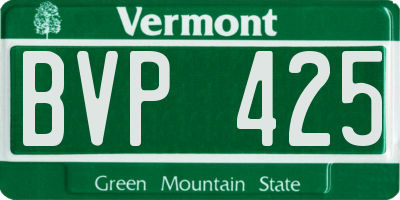 VT license plate BVP425