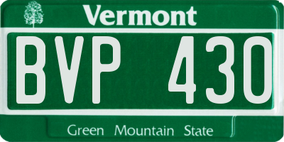 VT license plate BVP430