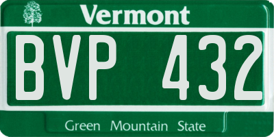 VT license plate BVP432