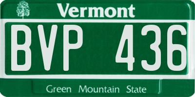 VT license plate BVP436