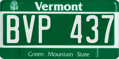 VT license plate BVP437