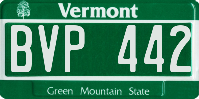 VT license plate BVP442