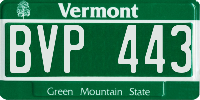 VT license plate BVP443